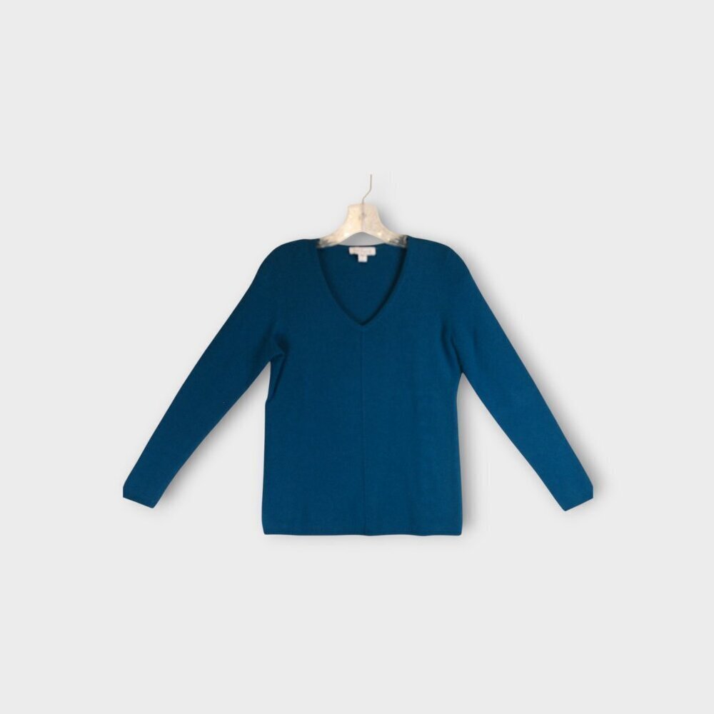 Belford 100% Cashmere V-neck Sweater  Size S Teal